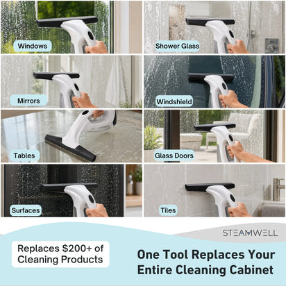Cordless Window Vacuum — Streak-Free in One Pass SteamWell